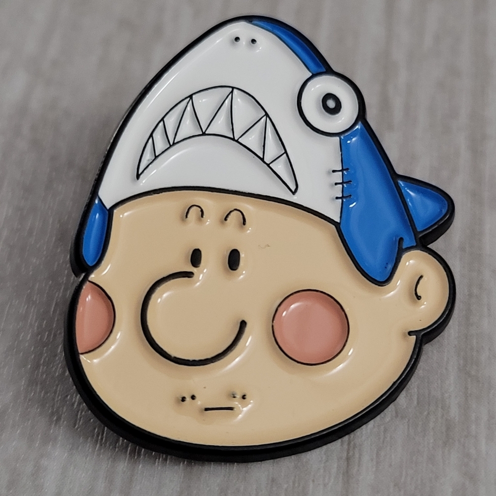 Blue Shark Guy Enamel Pin